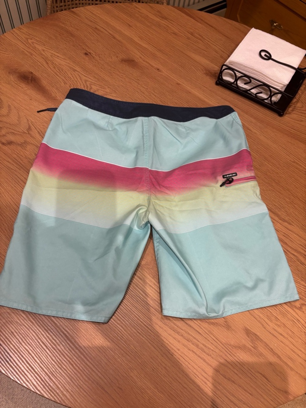 Men's Mint Gradient Stripe Swim Trunks